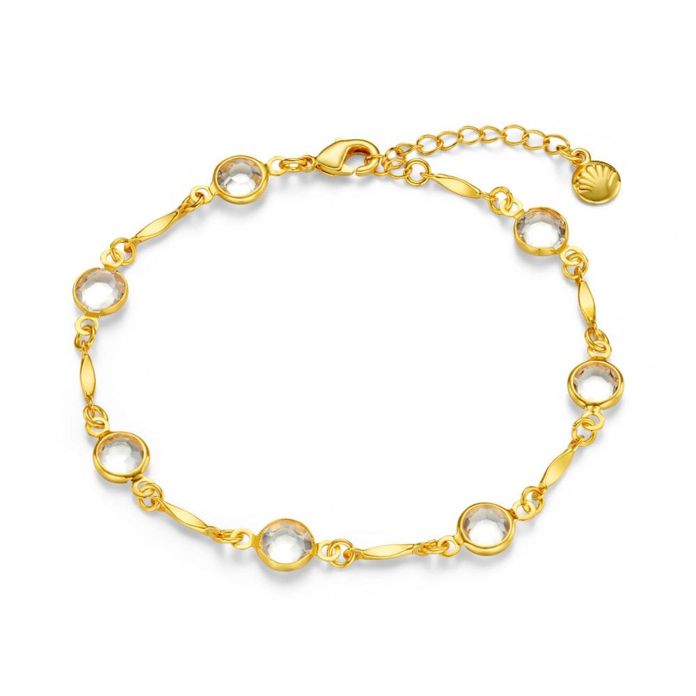 Faceted Crystal & Link Chain Bracelet