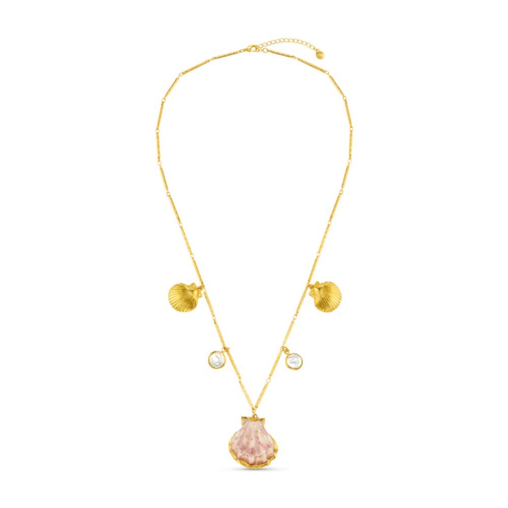 Mixed Shell & Pearl Charm Necklace - Image 3