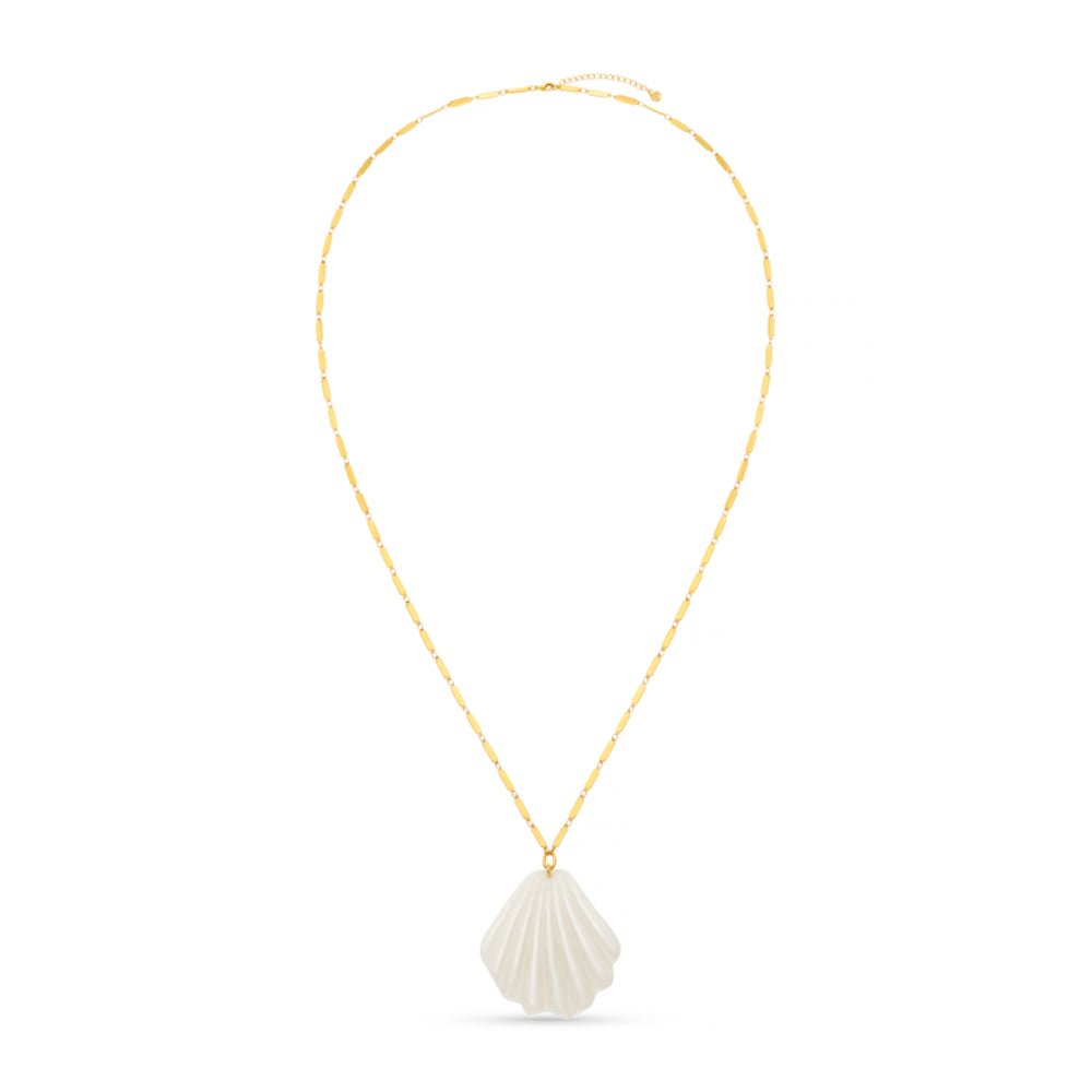 Statement Resin Shell Long Necklace - Image 4