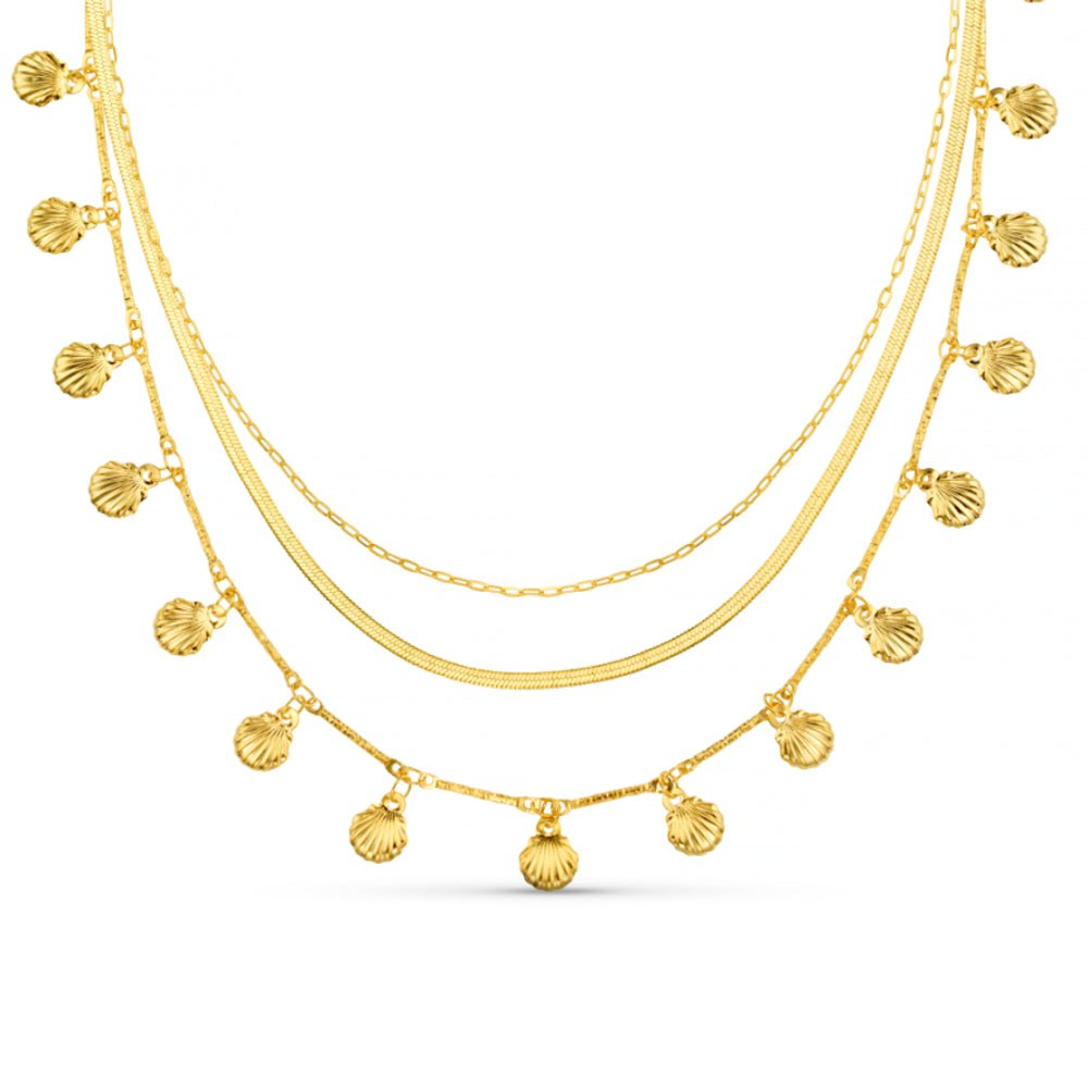Shell Fringe 3-Row Necklace
