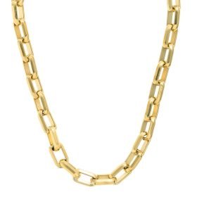 LUXE Rectangle Link T-Bar Necklace - Gold - Image 6